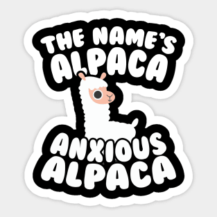 The Name's Alpaca Anxious Alpaca Sticker